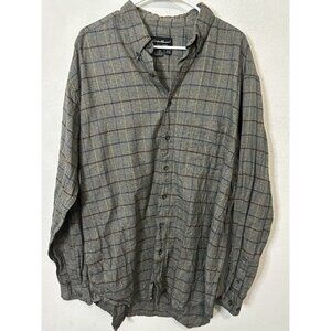 Eddie Bauer Gray Multi Color Long Sleeve Button Up Shirt Size XL